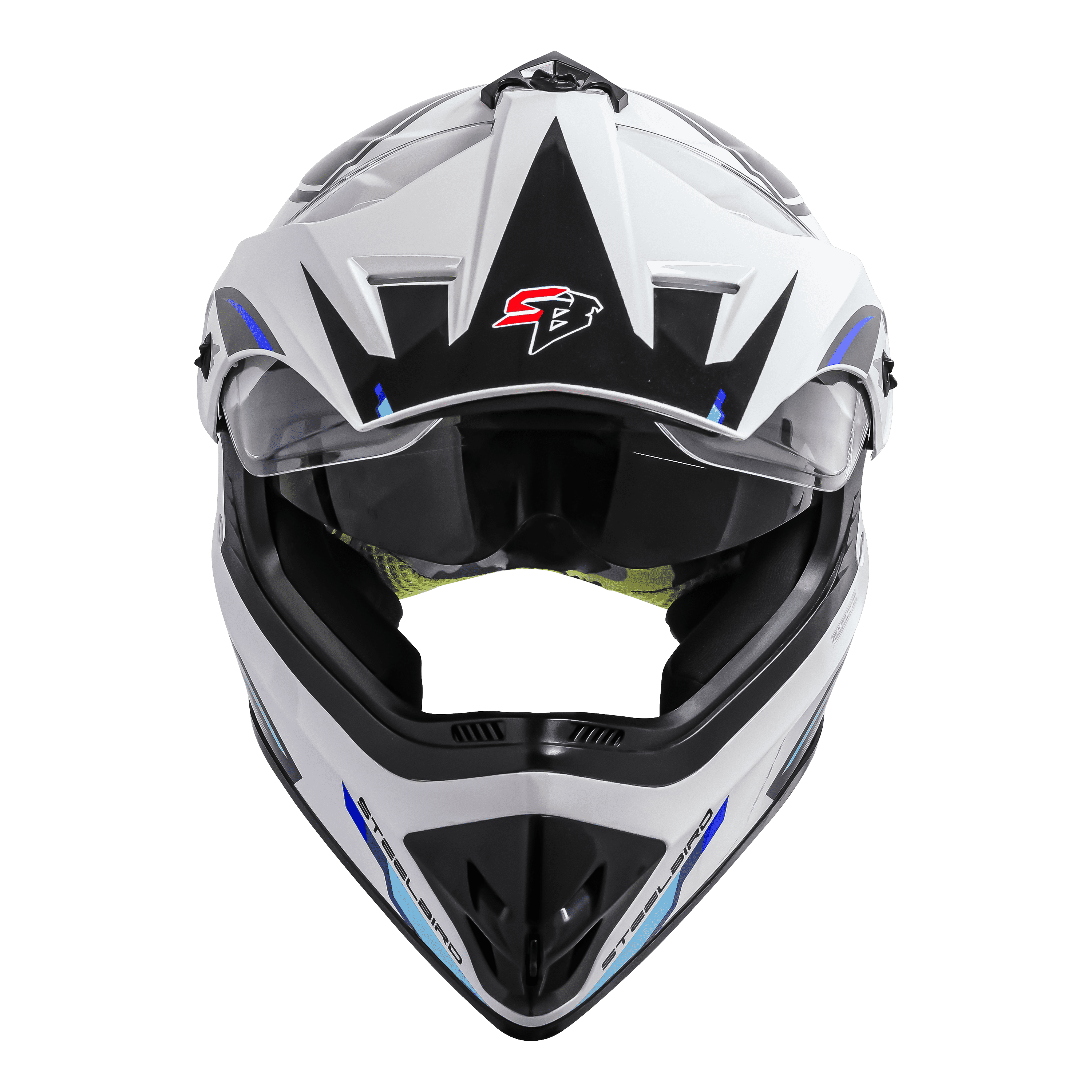 SBH-13 ISS RACER GLOSSY WHITE WITH BLUE